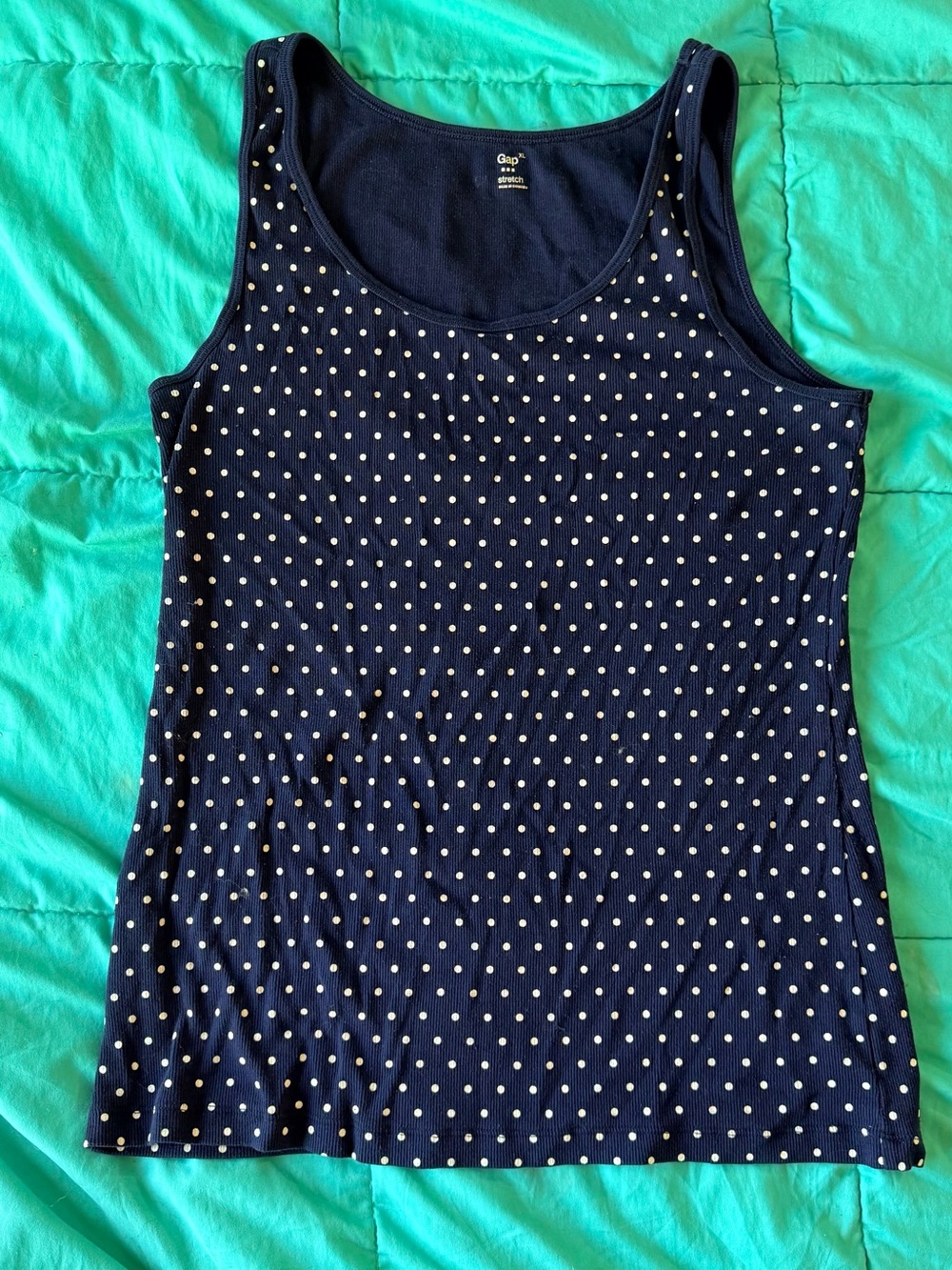 GAP Navy Tank Top with White Polka Dots